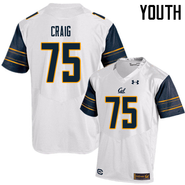 Youth #75 Will Craig Cal Bears UA College Football Jerseys Sale-White
